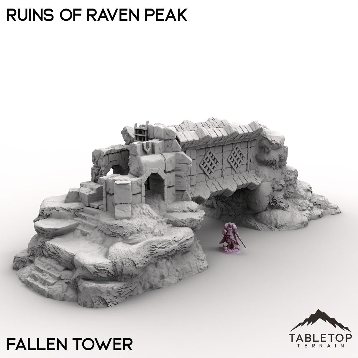 Tabletop Terrain Building Fallen Tower / 32mm Ruins of Raven Peak