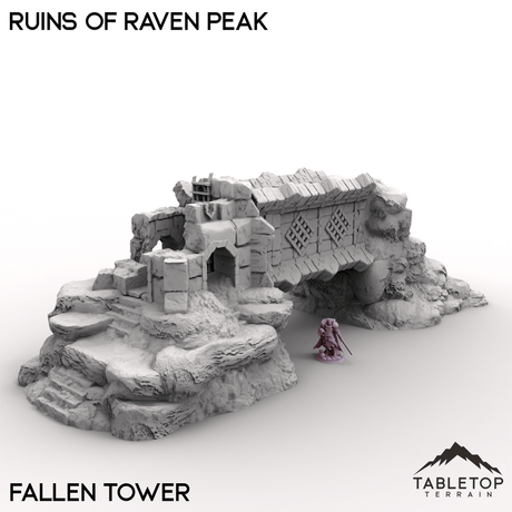 Tabletop Terrain Building Fallen Tower / 32mm Ruins of Raven Peak