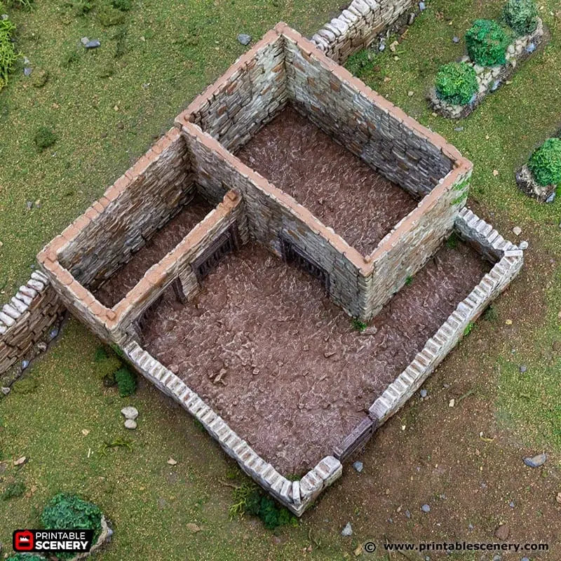 Tabletop Terrain Building Farm Pig Pen - Country & King - Fantasy Historical Building