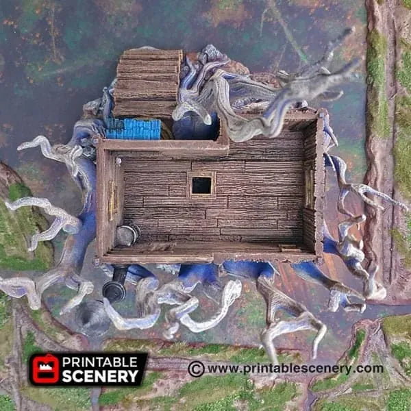 Tabletop Terrain Building Feywild Cabin - Ruined Fantasy Building