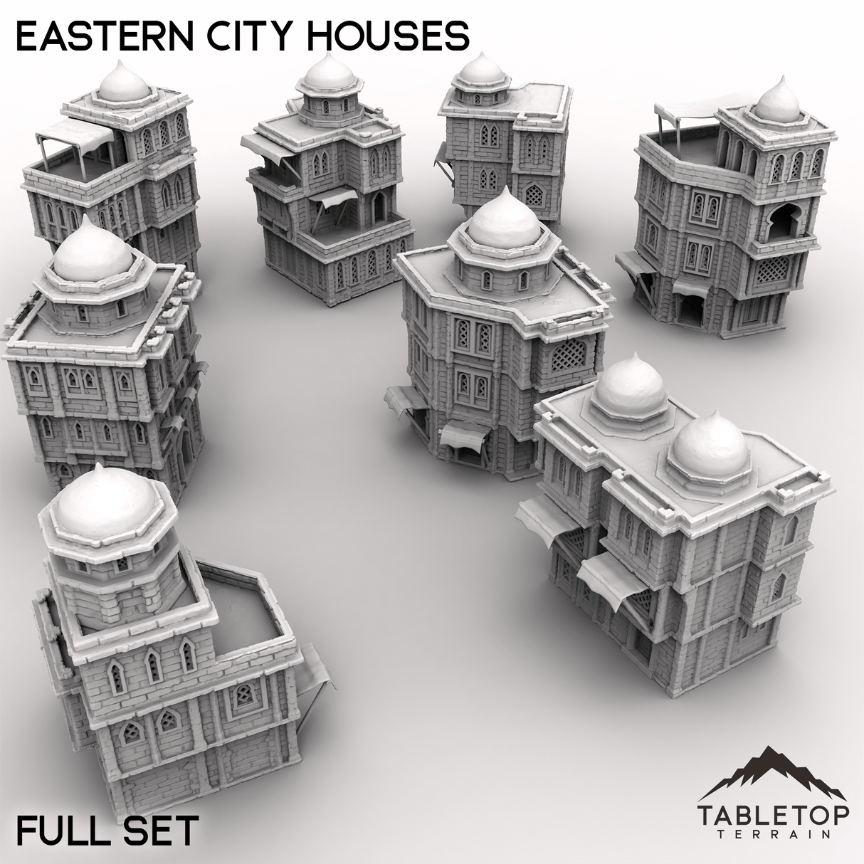 Tabletop Terrain Building Full Set / 32mm Eastern City Houses