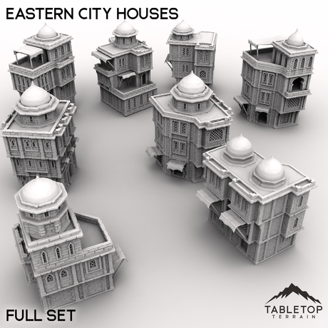 Tabletop Terrain Building Full Set / 32mm Eastern City Houses