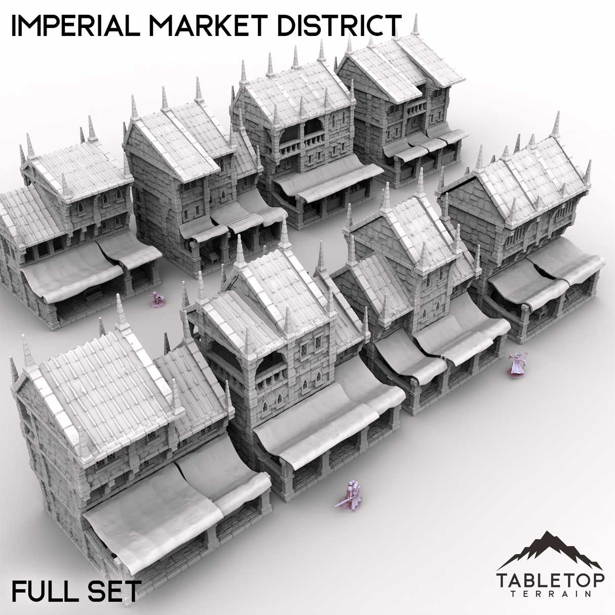 Tabletop Terrain Building Full Set / 32mm Imperial Market District