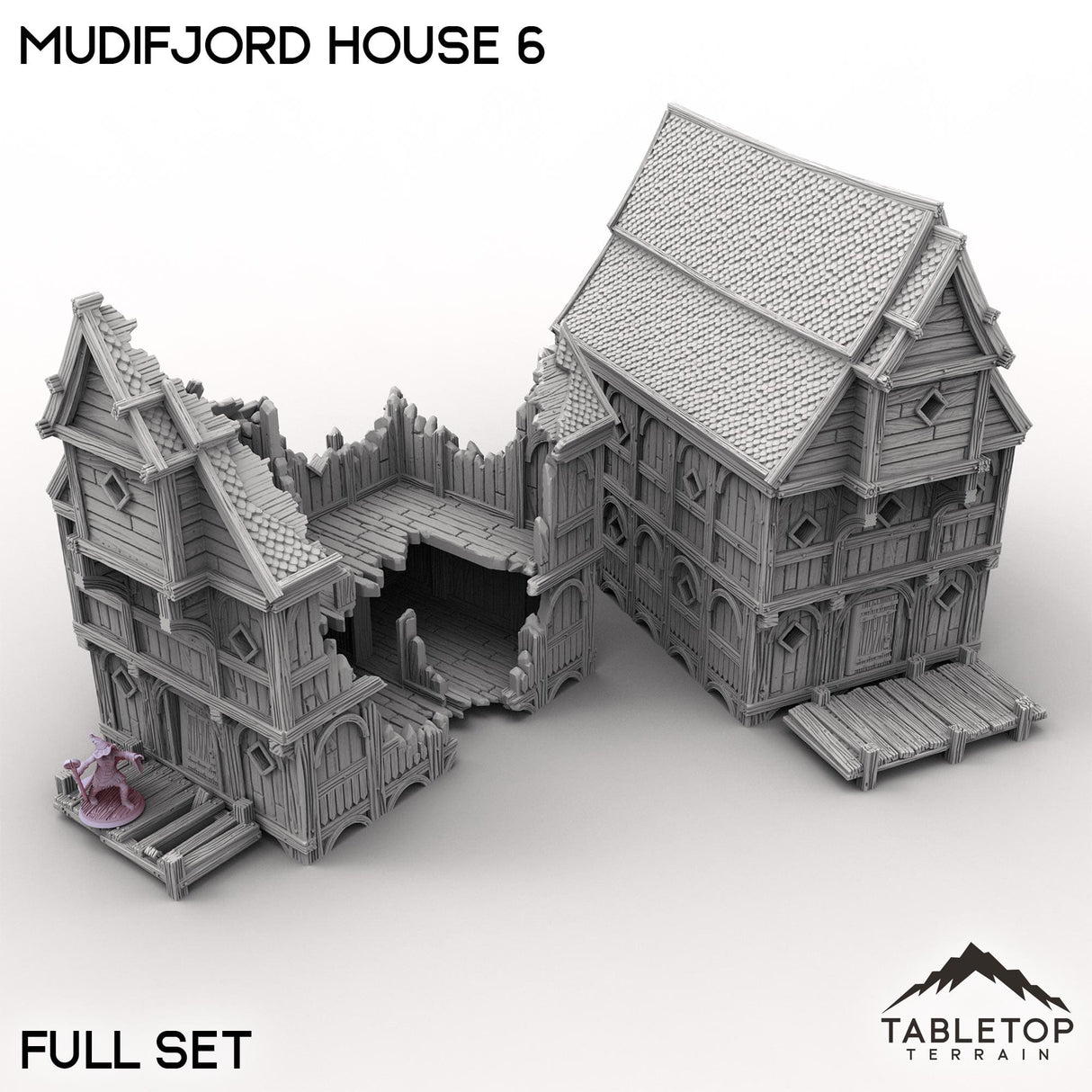 Tabletop Terrain Building Full Set / 32mm Mudifjord House 6