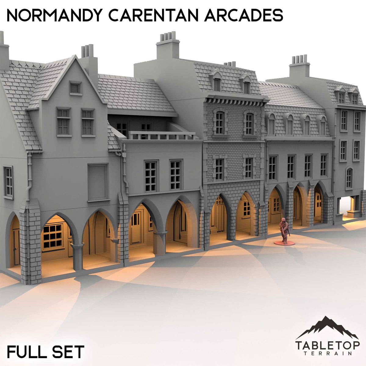 Tabletop Terrain Building Full Set / 32mm Normandy Carentan Arcades