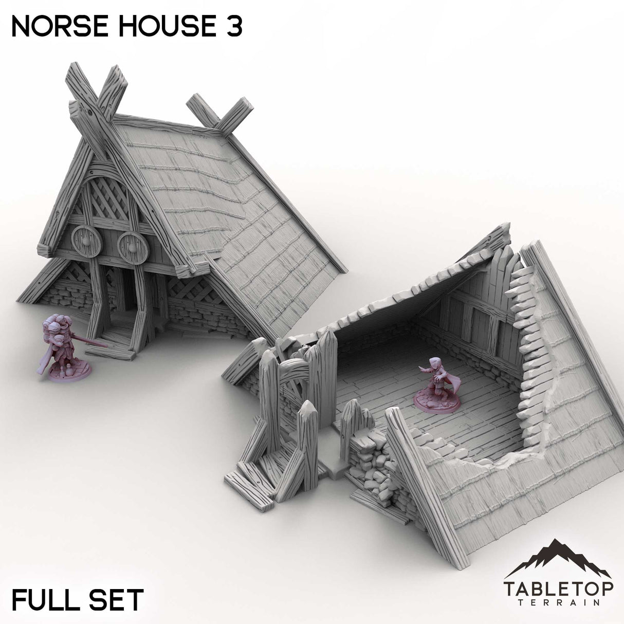 Tabletop Terrain Building Full Set / 32mm Norse House 3