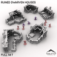 Tabletop Terrain Building Full Set / 32mm Ruined Dwarven Houses