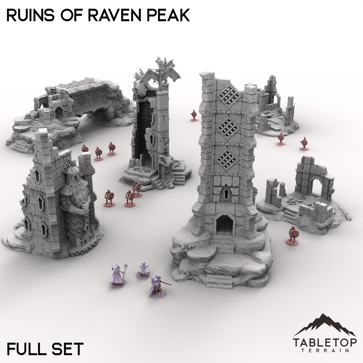 Tabletop Terrain Building Full Set / 32mm Ruins of Raven Peak