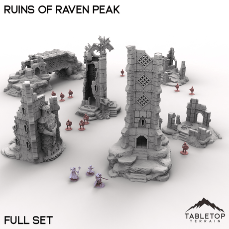 Tabletop Terrain Building Full Set / 32mm Ruins of Raven Peak