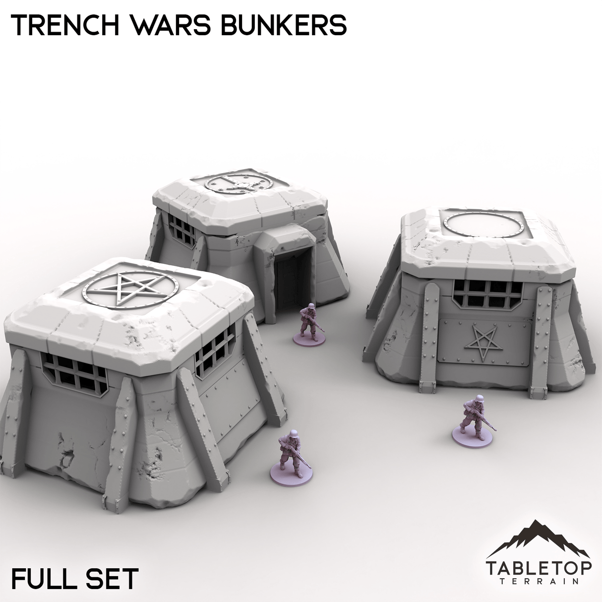 Tabletop Terrain Building Full Set / 32mm Trench Wars Bunkers