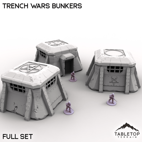 Tabletop Terrain Building Full Set / 32mm Trench Wars Bunkers