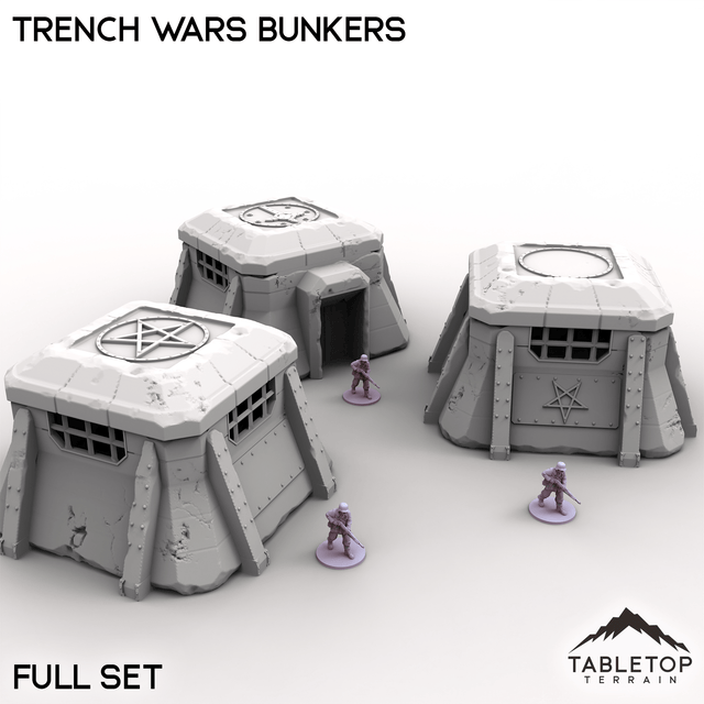 Tabletop Terrain Building Full Set / 32mm Trench Wars Bunkers