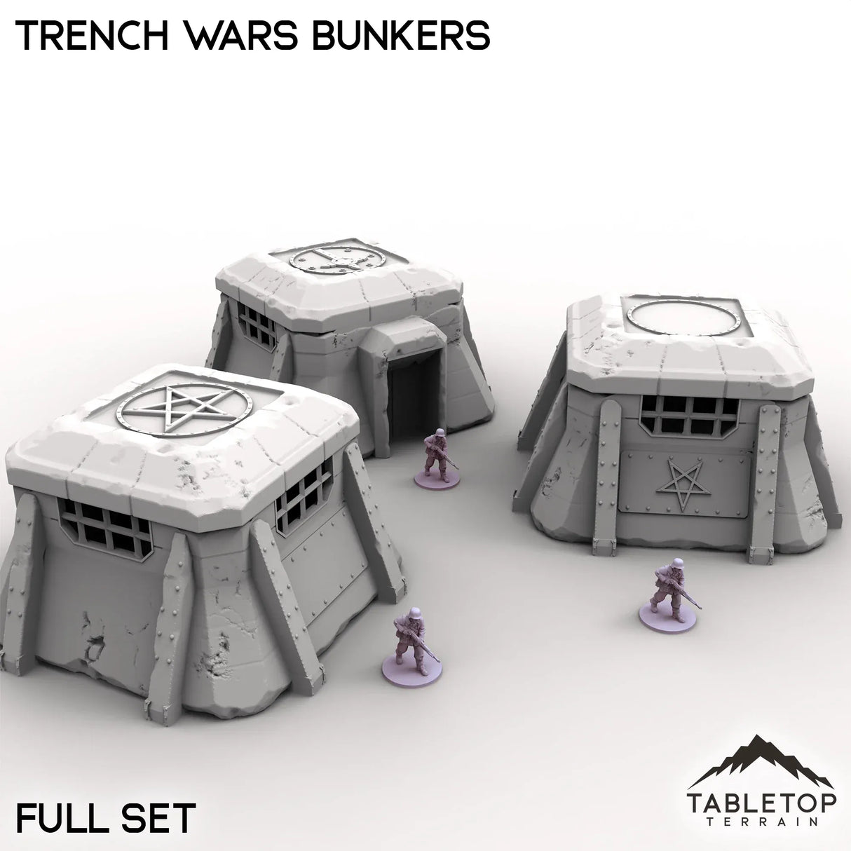 Tabletop Terrain Building Full Set / 32mm Trench Wars Bunkers