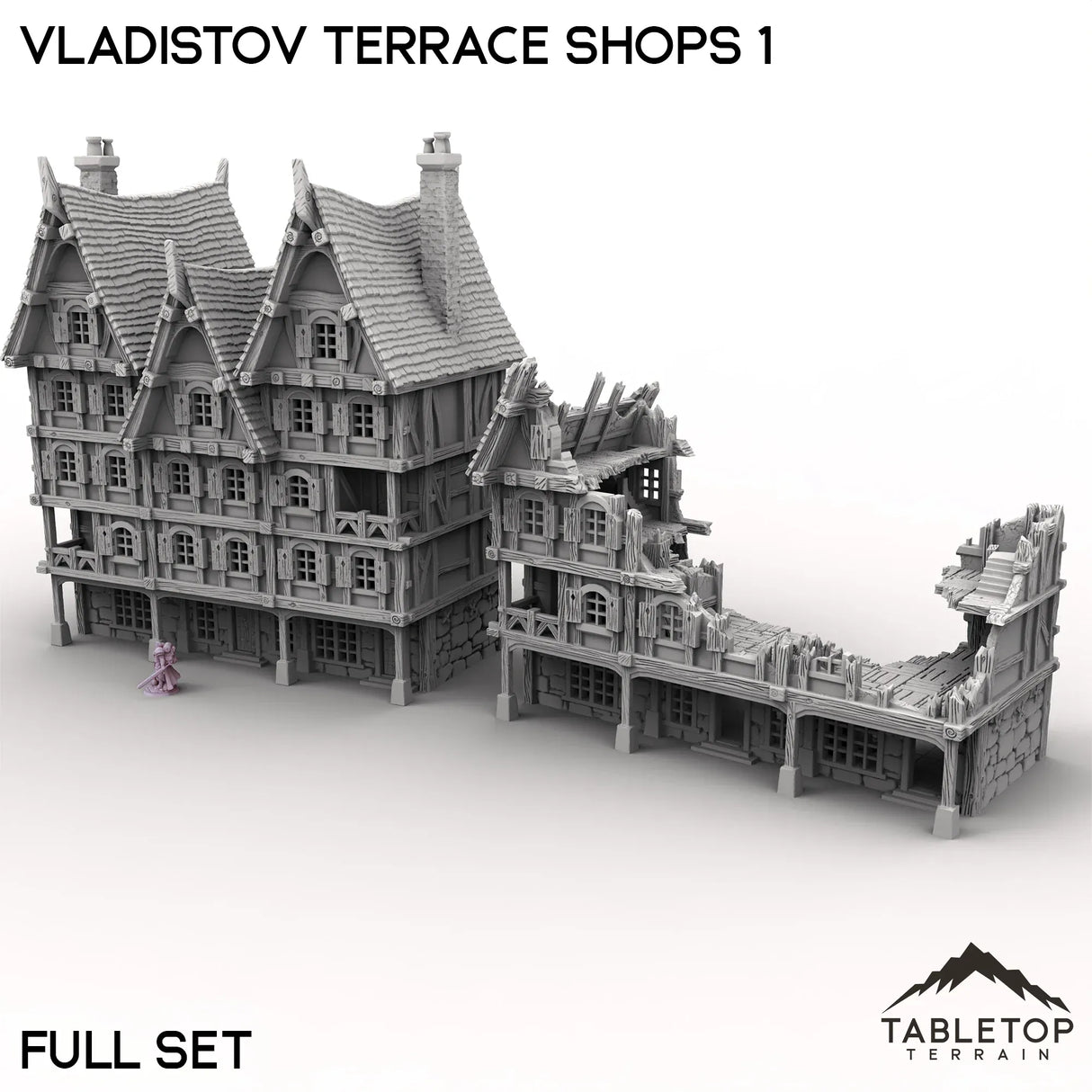 Tabletop Terrain Building Full Set / 32mm Vladistov Terrace Shops 1