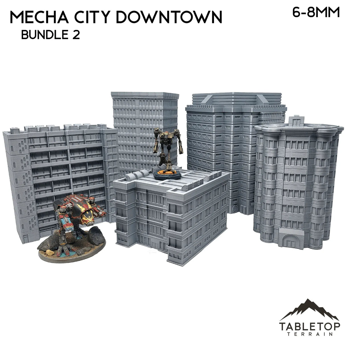 Tabletop Terrain Building Full Set Mecha City Downtown Buildings - Bundle 2