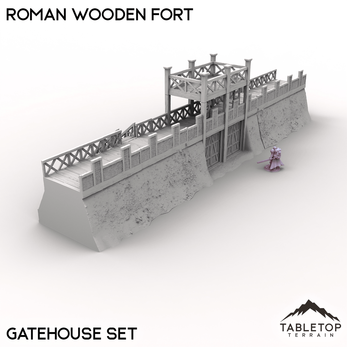 Tabletop Terrain Building Gatehouse / 32mm Roman Wooden Fort
