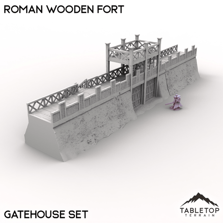 Tabletop Terrain Building Gatehouse / 32mm Roman Wooden Fort