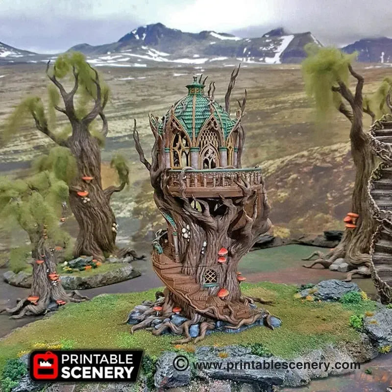 Tabletop Terrain Building Gloomwood Treehouse - Elven Building