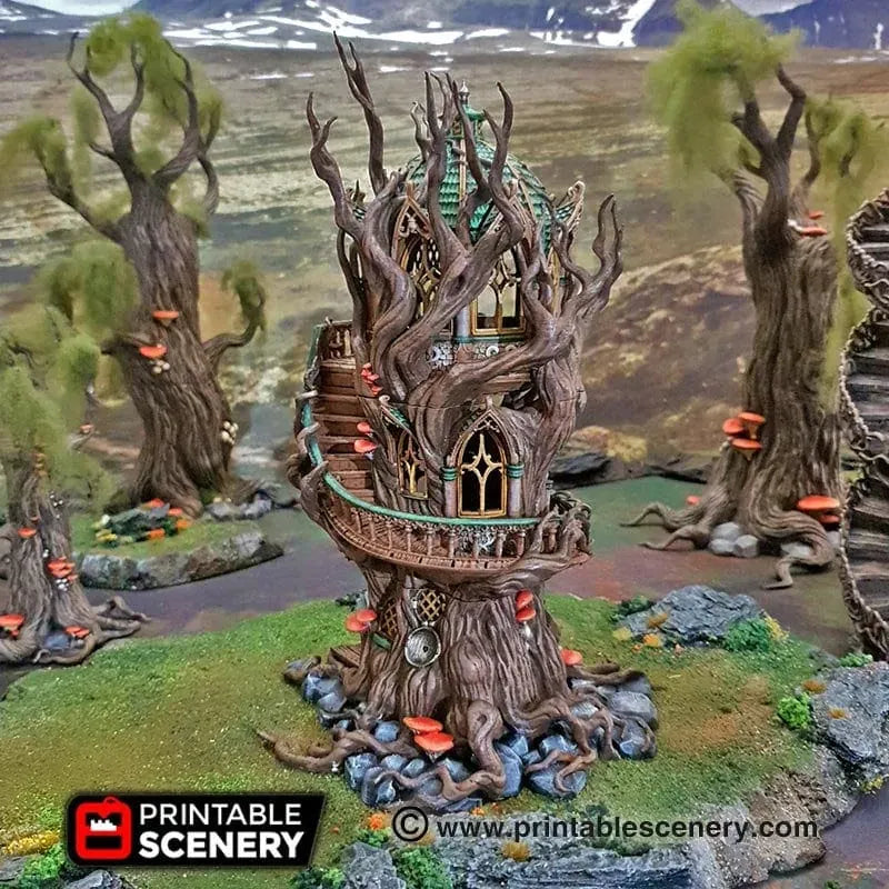 Tabletop Terrain Building Gloomwood Treehouse - Elven Building