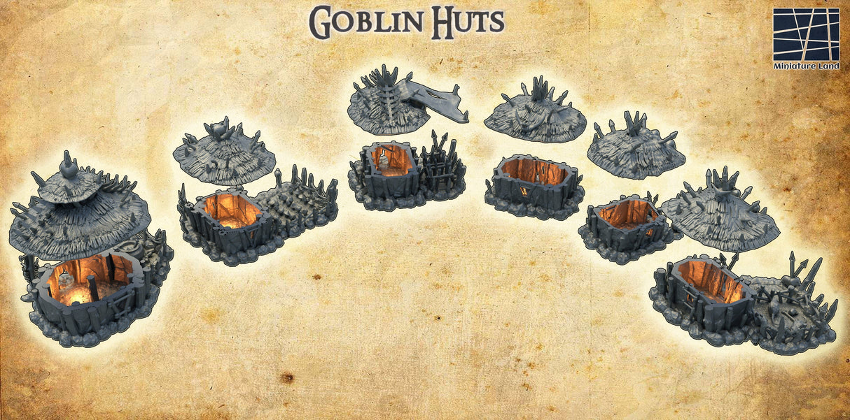 Tabletop Terrain Building Goblin Huts