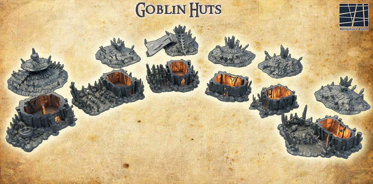 Tabletop Terrain Building Goblin Huts