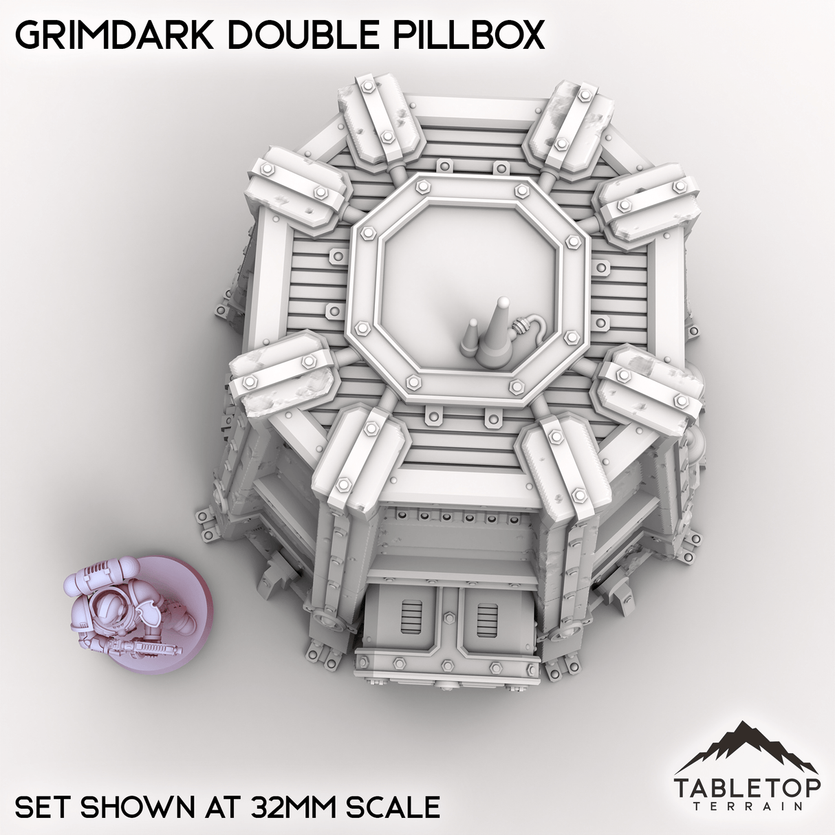 Tabletop Terrain Building Grimdark Double Pillbox