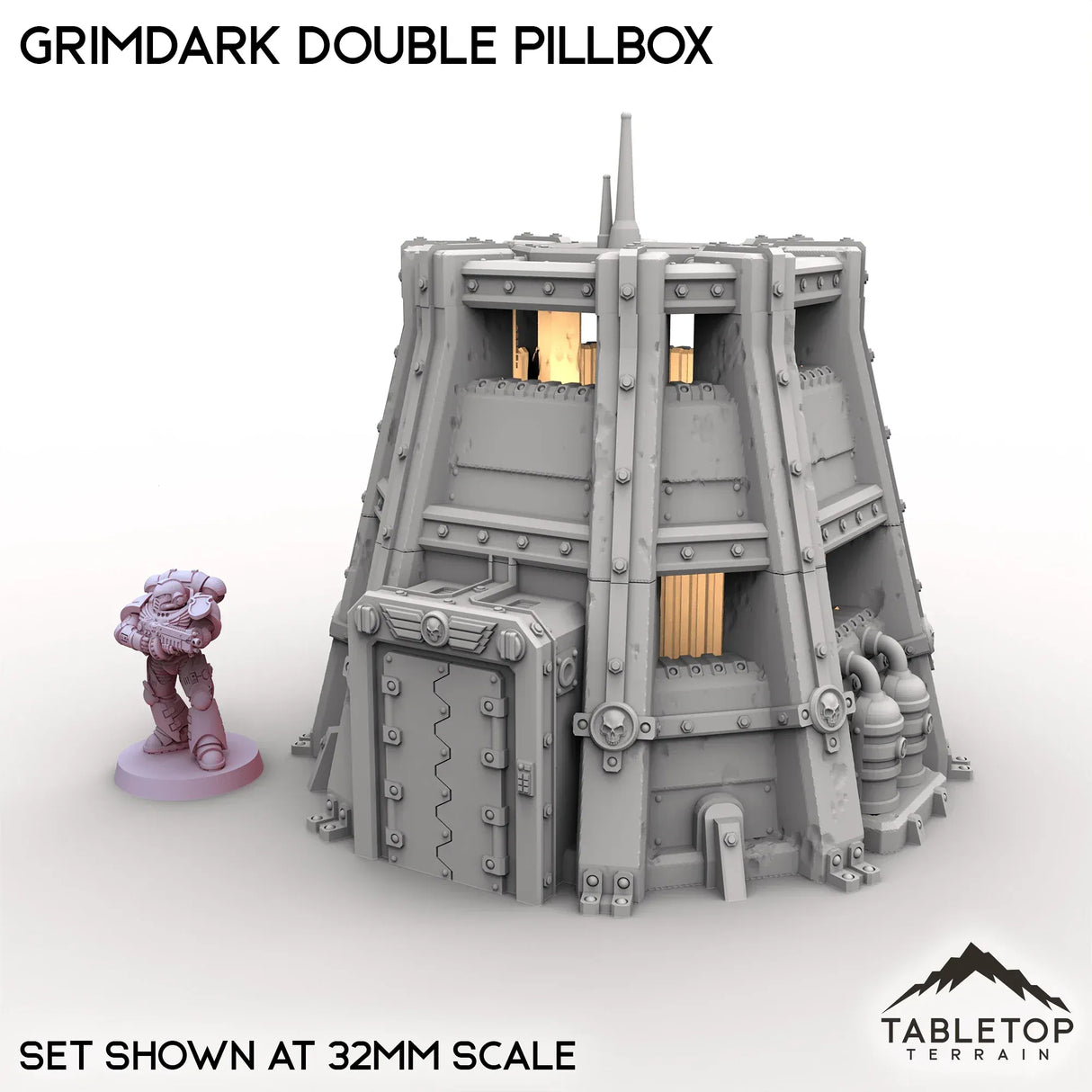 Tabletop Terrain Building Grimdark Double Pillbox
