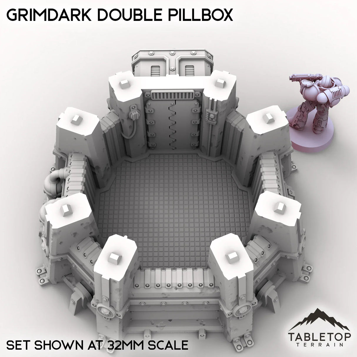 Tabletop Terrain Building Grimdark Double Pillbox