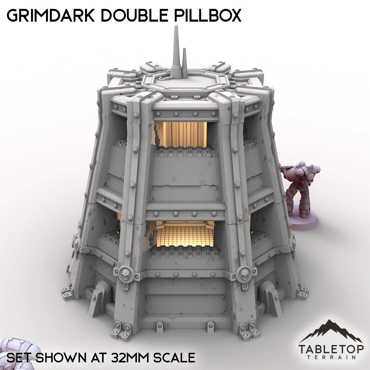 Tabletop Terrain Building Grimdark Double Pillbox