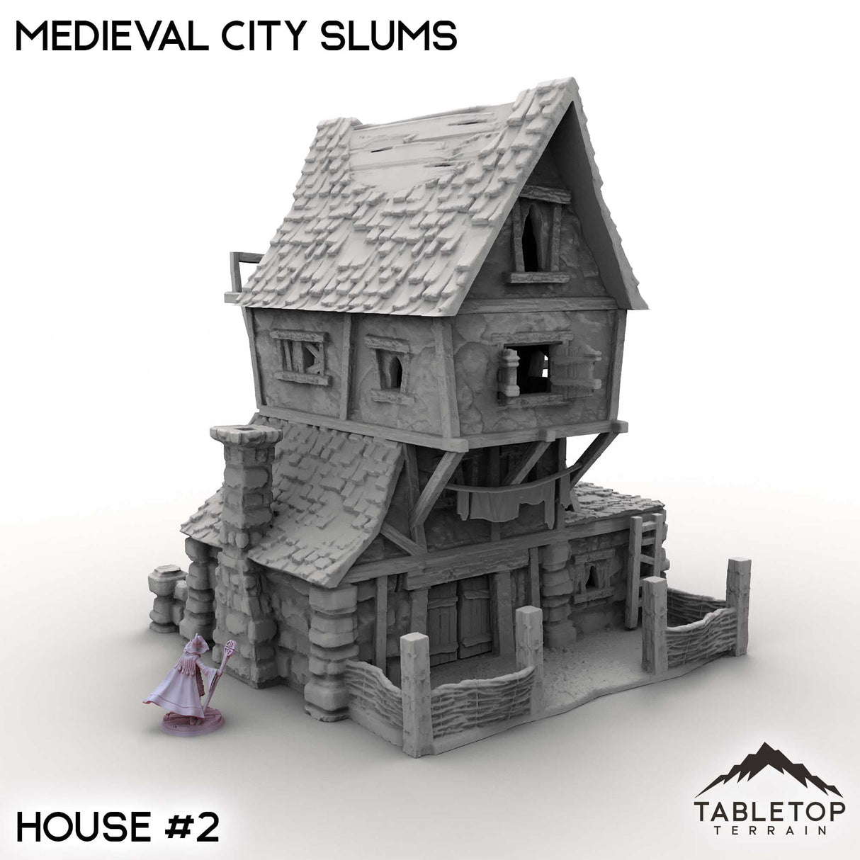 Tabletop Terrain Building House 2 / 32mm Medieval City Slums