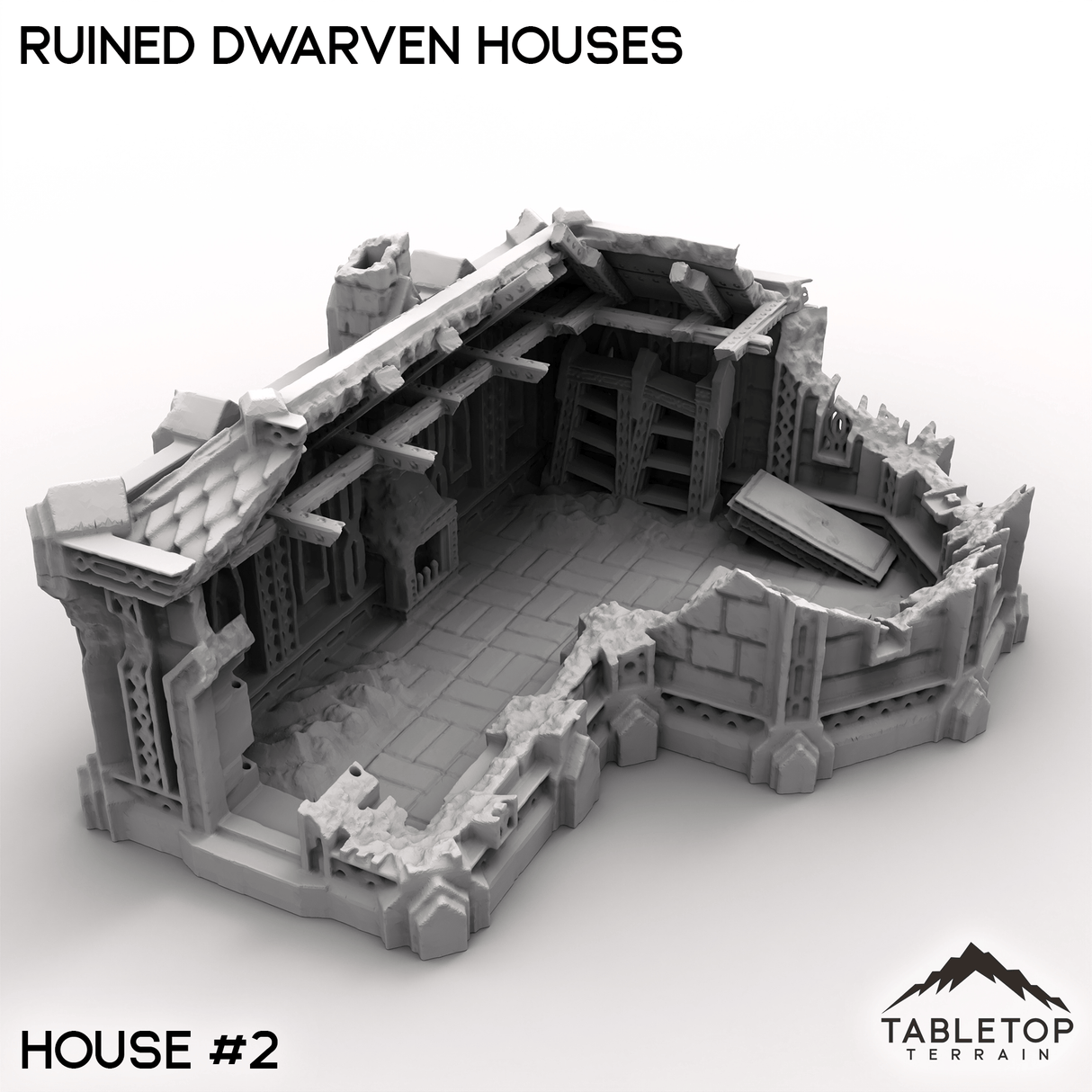 Tabletop Terrain Building House 2 / 32mm Ruined Dwarven Houses