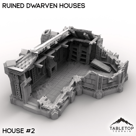Tabletop Terrain Building House 2 / 32mm Ruined Dwarven Houses