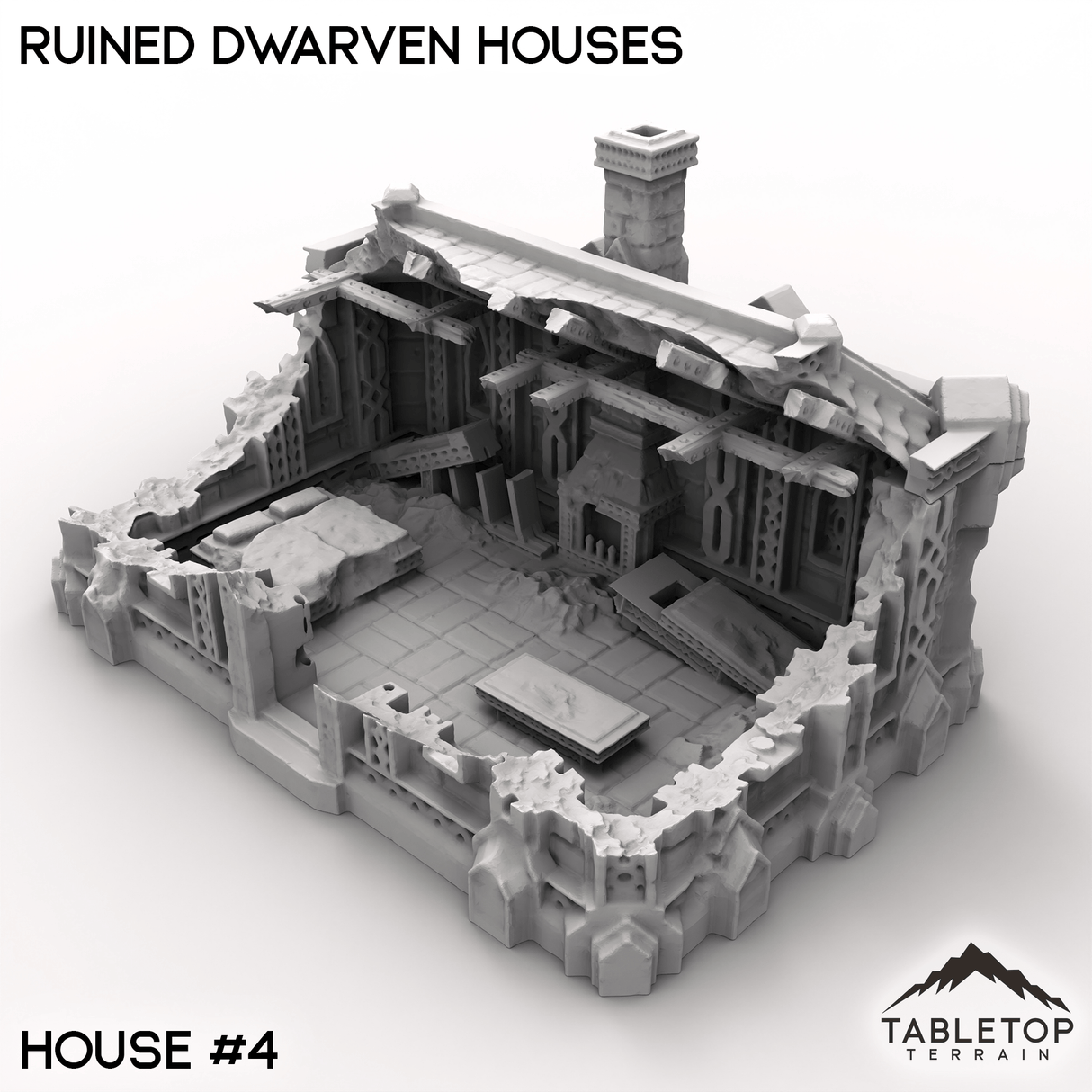Tabletop Terrain Building House 4 / 32mm Ruined Dwarven Houses