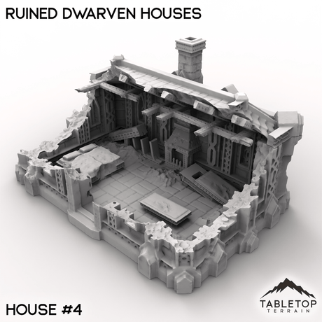 Tabletop Terrain Building House 4 / 32mm Ruined Dwarven Houses