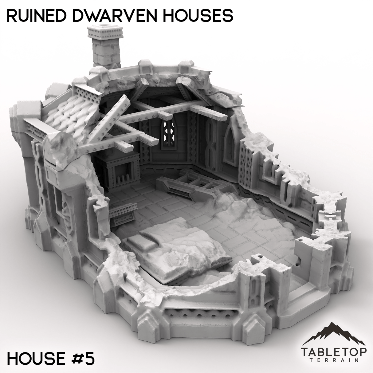 Tabletop Terrain Building House 5 / 32mm Ruined Dwarven Houses