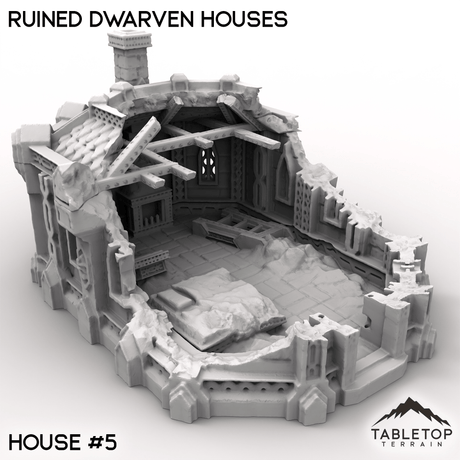 Tabletop Terrain Building House 5 / 32mm Ruined Dwarven Houses