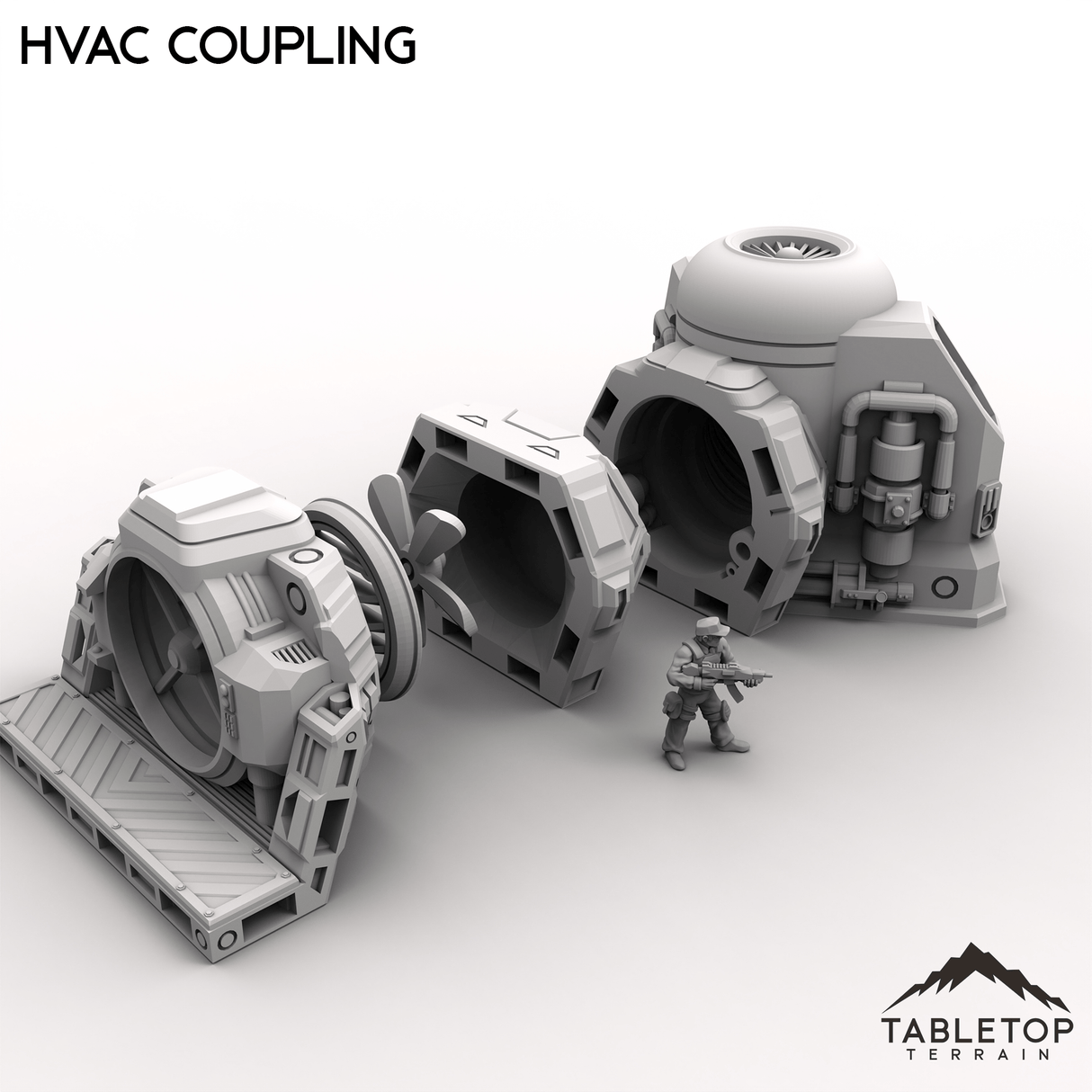 Tabletop Terrain Building HVAC Coupling