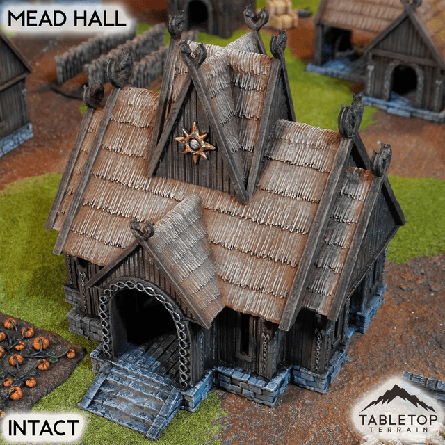 Tabletop Terrain Building Intact / 32mm Mead Hall - Kingdom of Saxonia