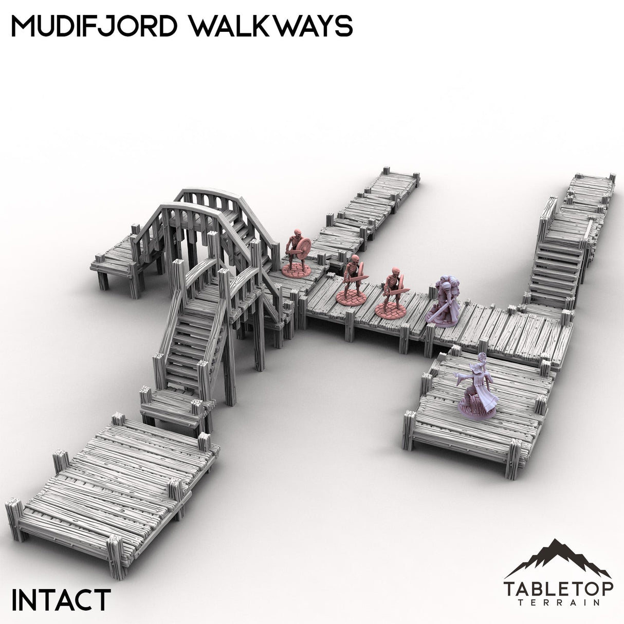 Tabletop Terrain Building Intact / 32mm Mudifjord Walkways