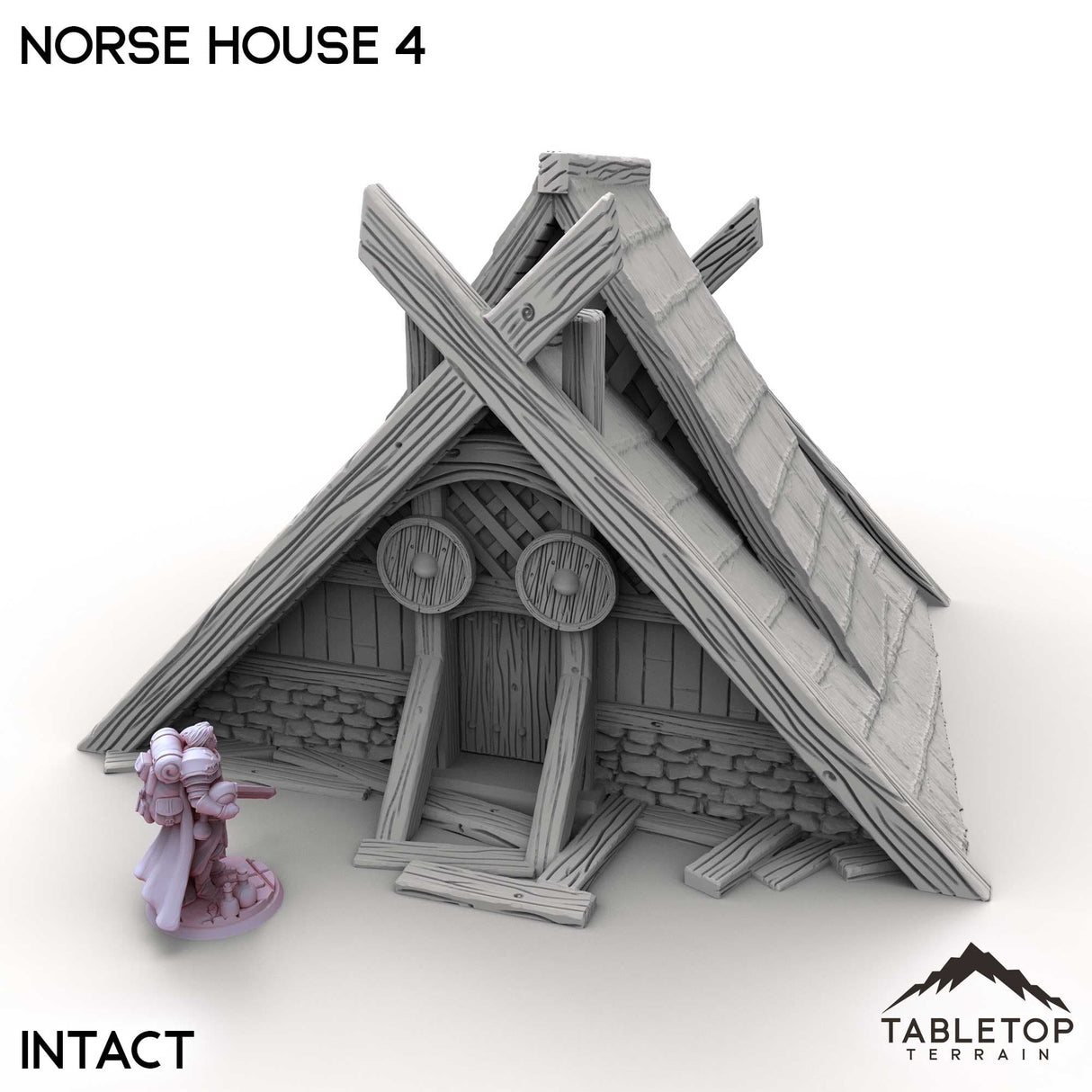 Tabletop Terrain Building Intact / 32mm Norse House 4