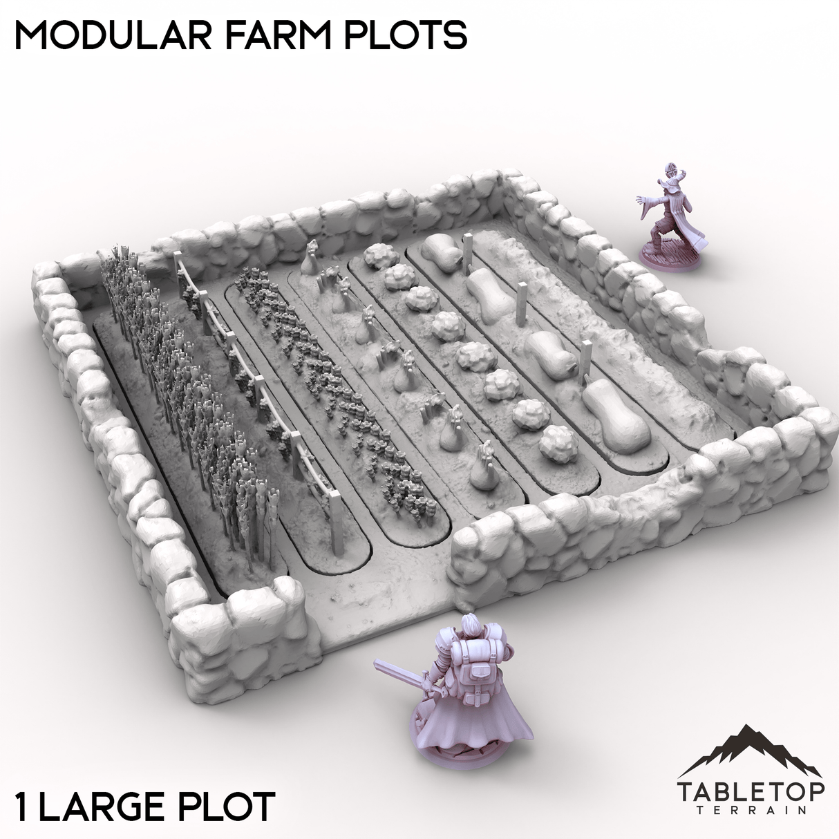 Tabletop Terrain Building Large / 32mm Modular Farm Plots