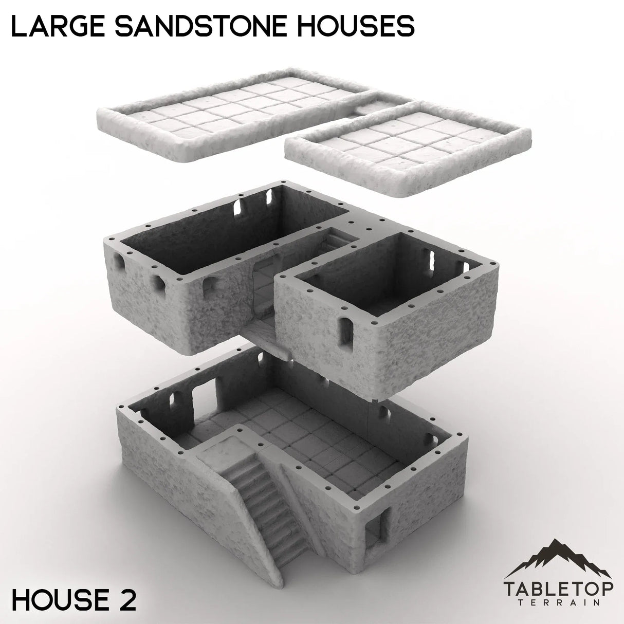 Tabletop Terrain Building Large Sandstone Houses