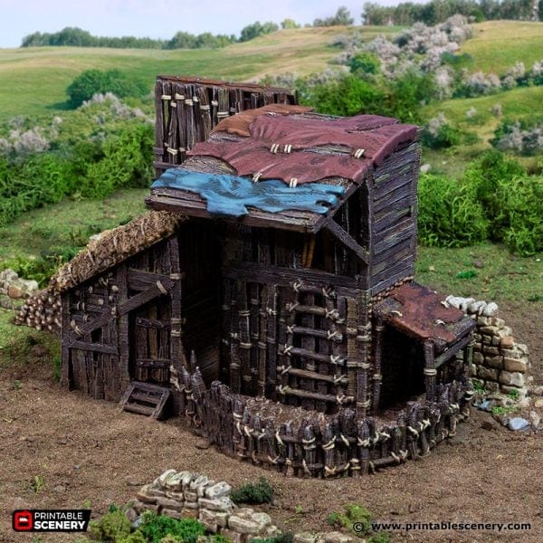 Tabletop Terrain Building Large Shanty - Country & King - Fantasy Historical Building