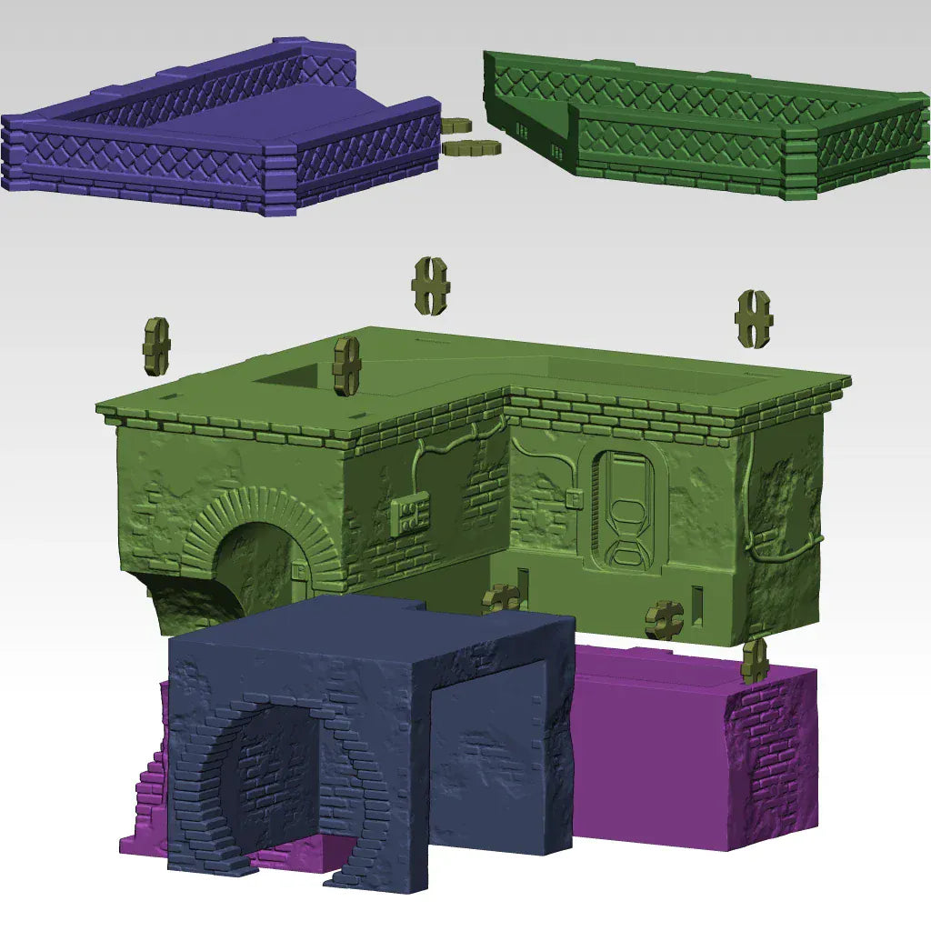 Tabletop Terrain Building Main Street Corner House - Ord Ferrum