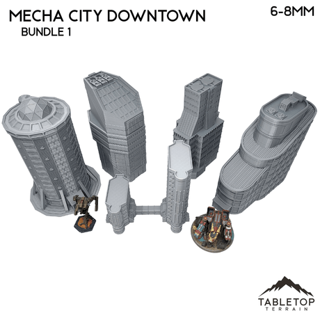 Tabletop Terrain Building Mecha City Downtown Buildings - Bundle 1