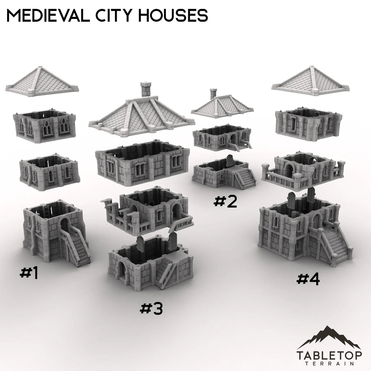 Tabletop Terrain Building Medieval City Houses