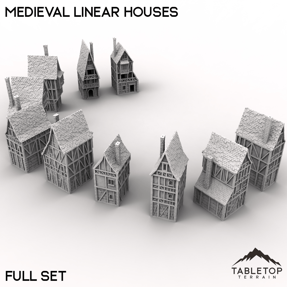 Tabletop Terrain Building Medieval Linear Houses