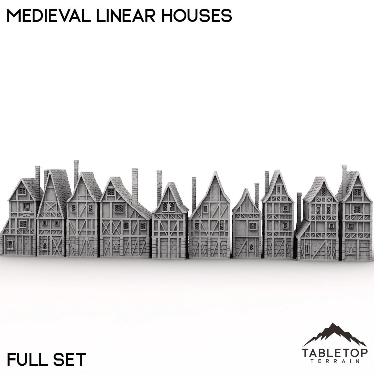 Tabletop Terrain Building Medieval Linear Houses