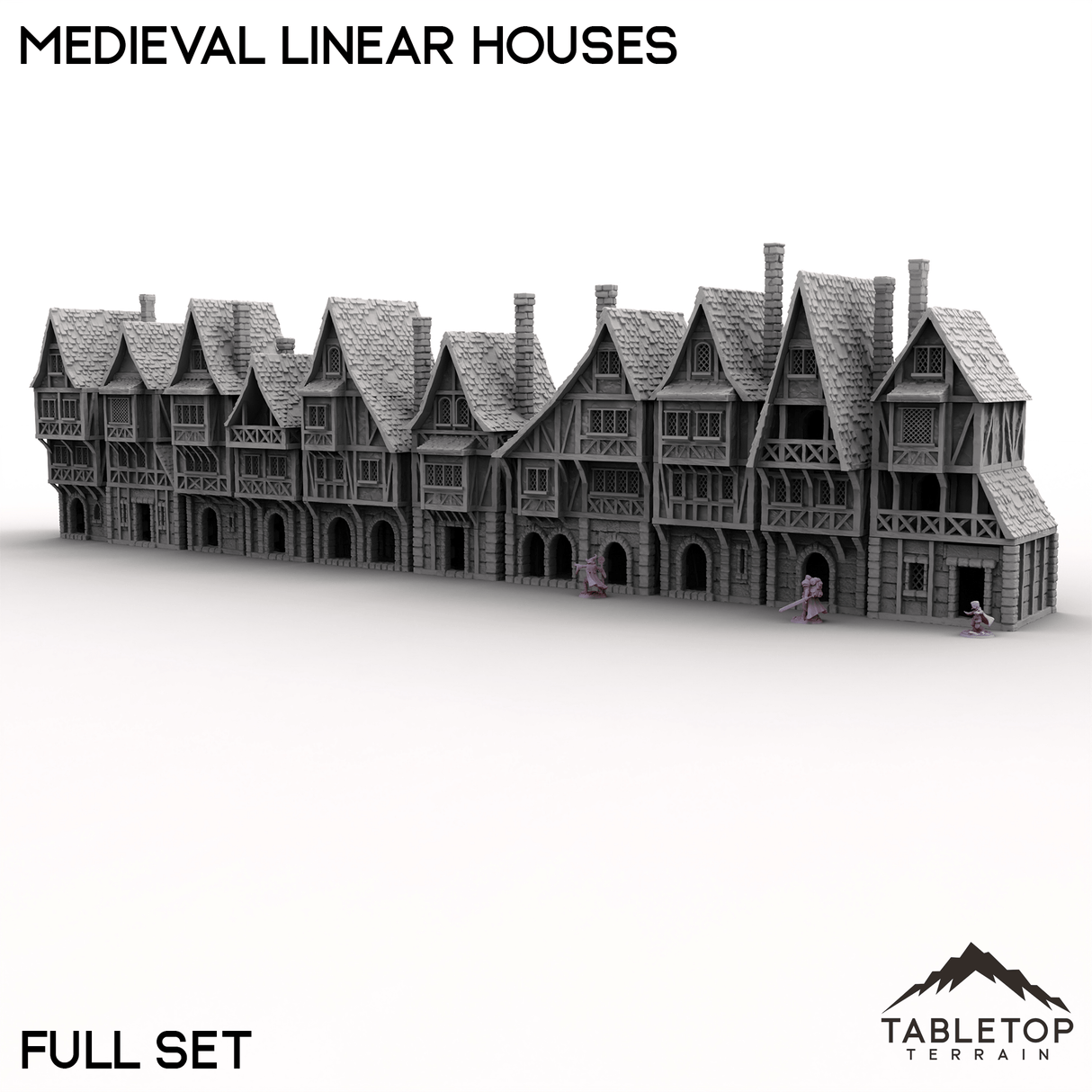 Tabletop Terrain Building Medieval Linear Houses