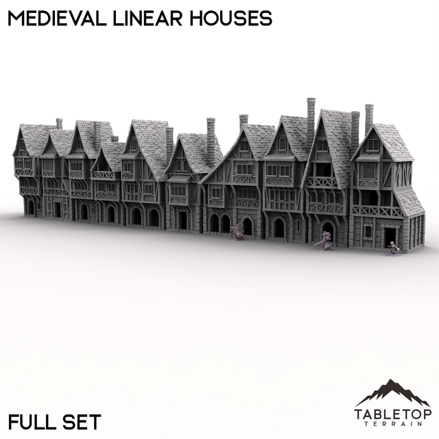 Tabletop Terrain Building Medieval Linear Houses